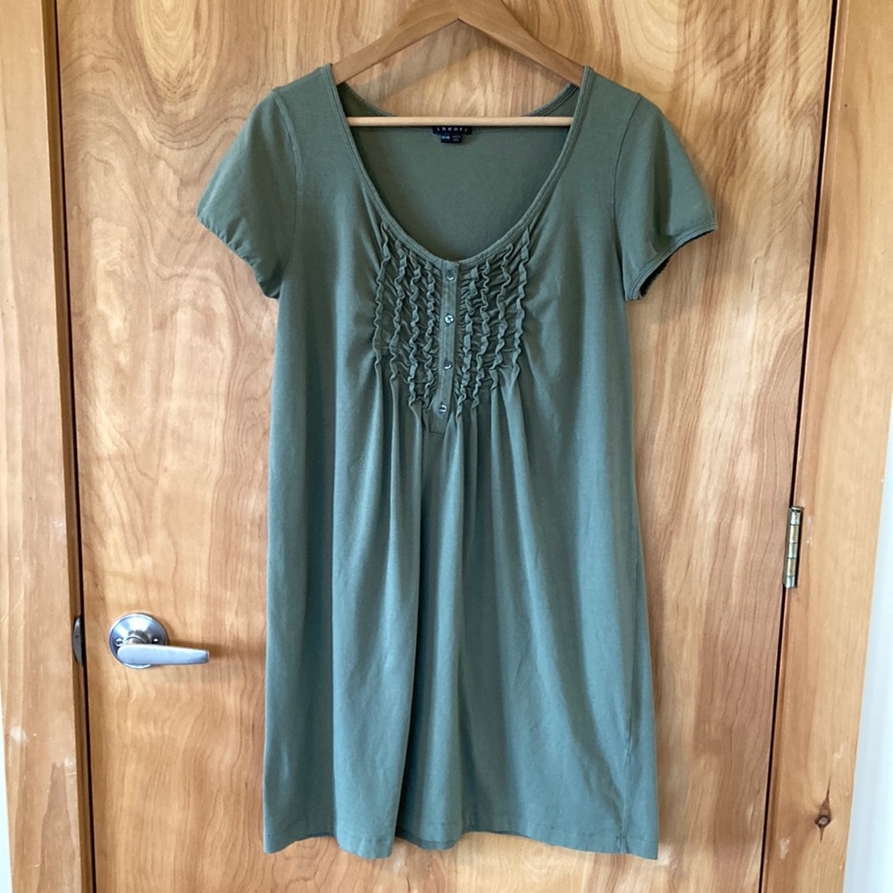 Theory olive green tunic dress - size medium